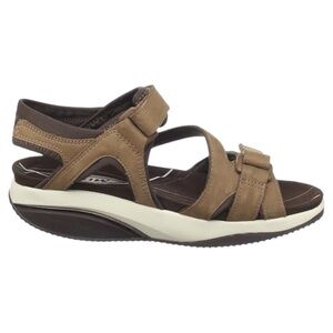 MBT Katika Brown Leather Women's Rocker Bottom Sandals